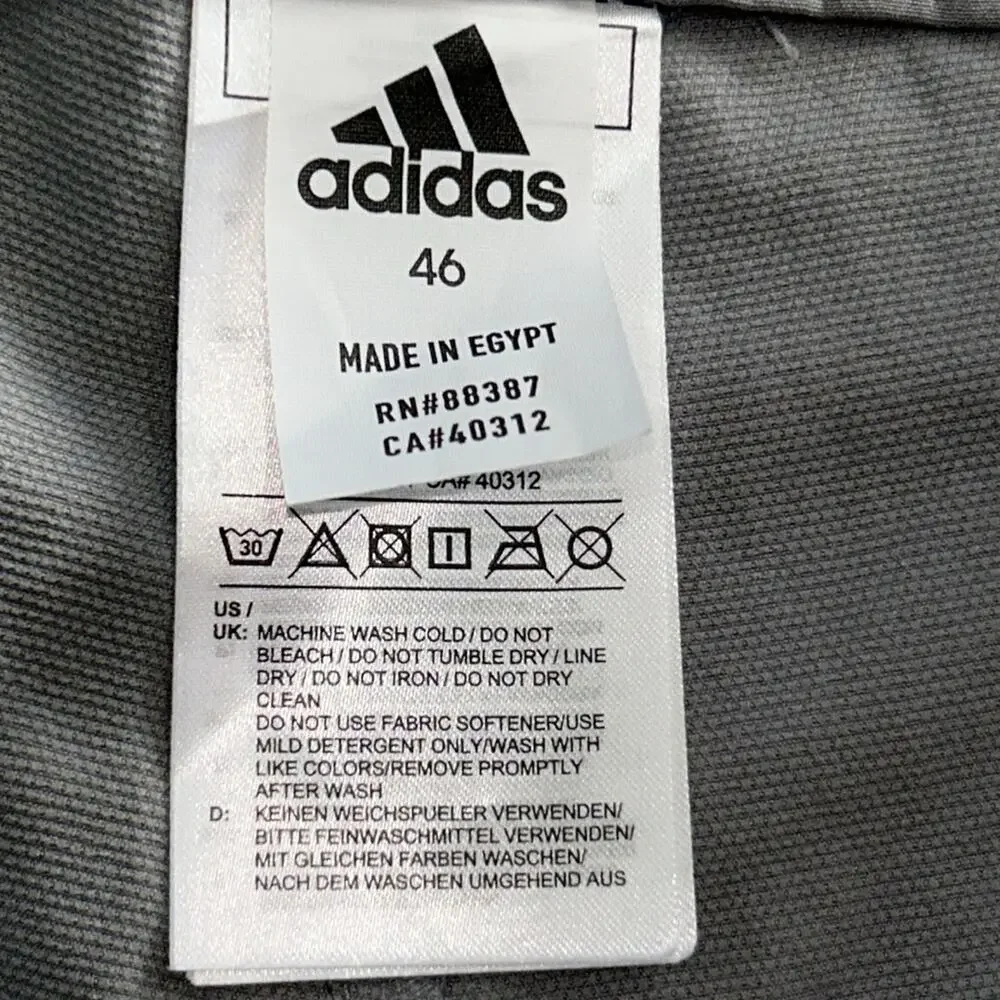 Men’s Adidas Gray Chino Pants Classic Style Size 46